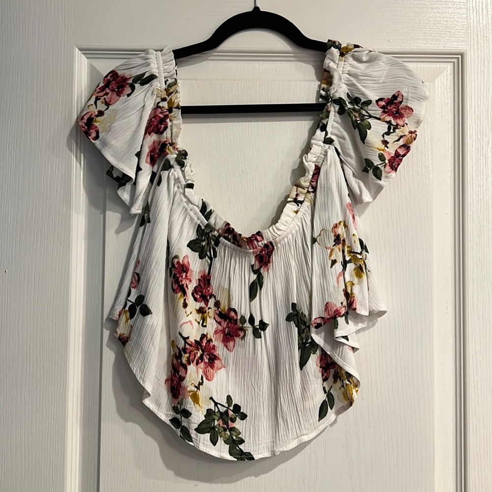 Floral off the Shoulder crop top